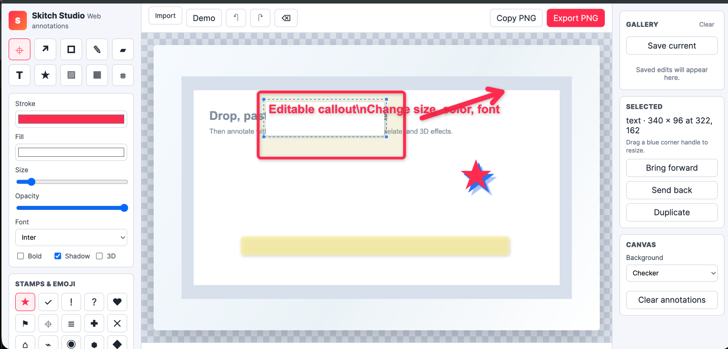 Skitch Studio annotation workspace